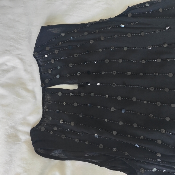 Ecru sequin top in black - Picture 3 of 4